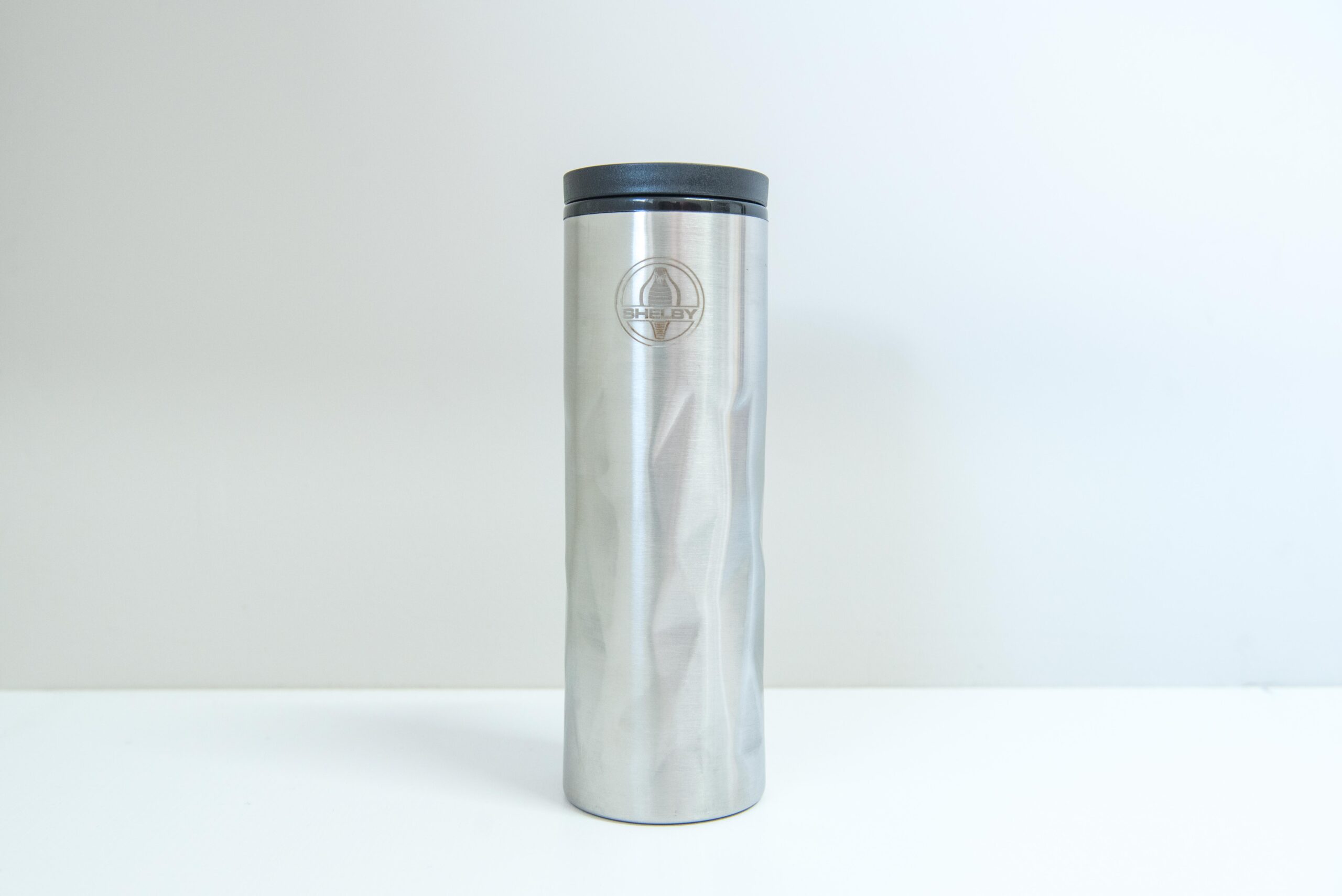 Shelby logo hot cold flask with straw